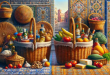 Paniers à provisions du Maroc et Espagne, comparaison coût vie.