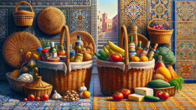 Paniers à provisions du Maroc et Espagne, comparaison coût vie.